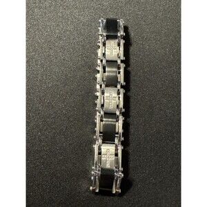 Mens Stainless Stell Cross Bracelet Very Heavy 8.25in
